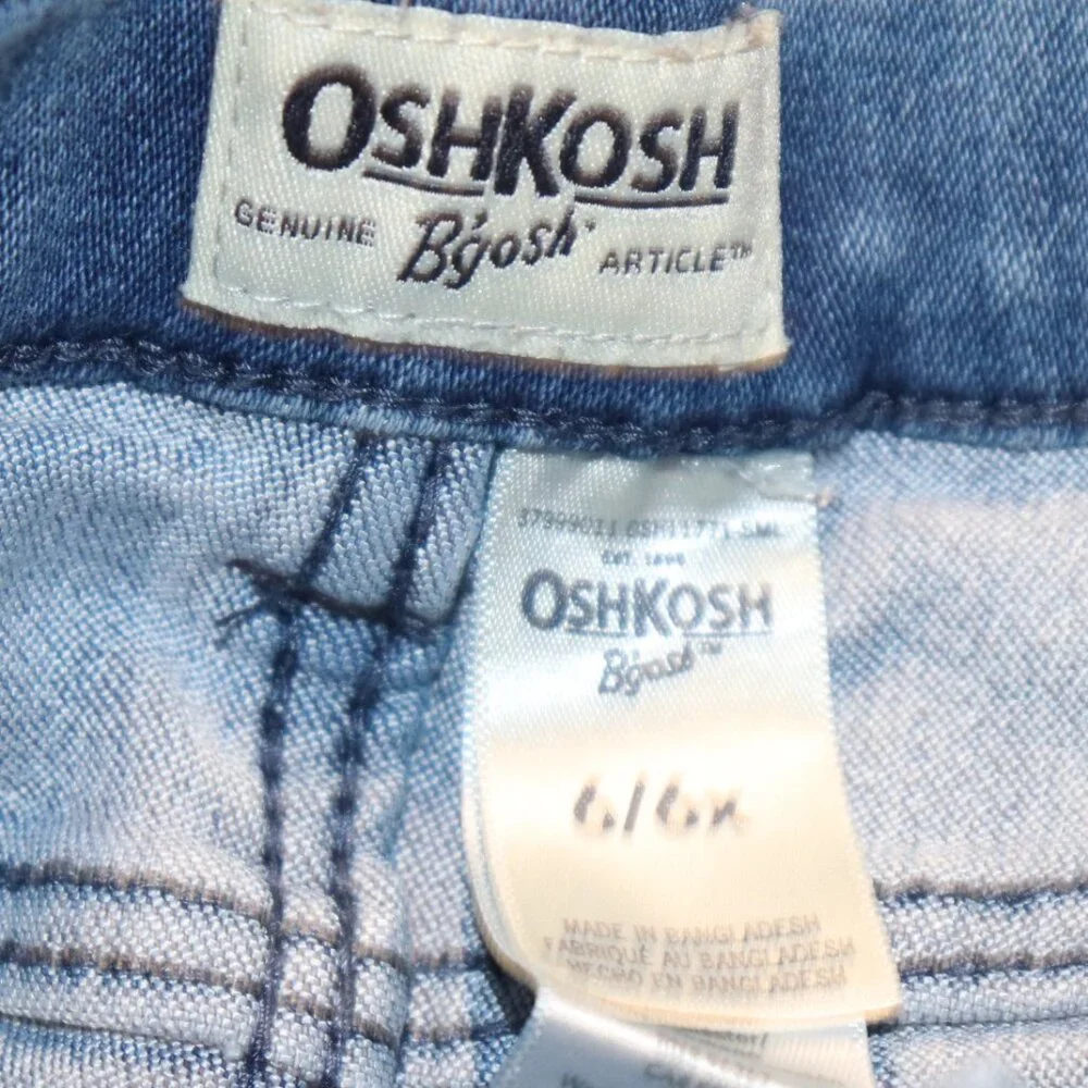 ✨ Gold-Striped Jean Shorts – Girls 6/6X
